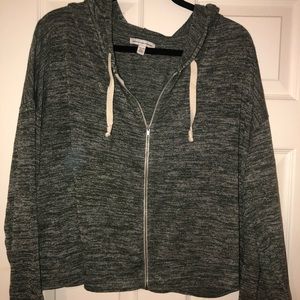 American Eagle Green Zip Up Hoodie